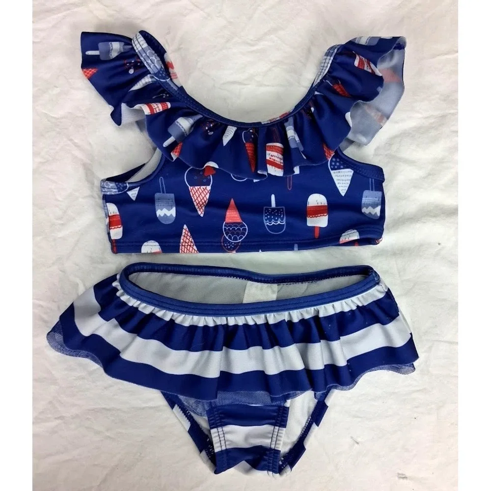 Baby Girl Swimsuit Lot 12 18 Mos Cat & Jack Carter's Flamingo Popsicle Bikini‎